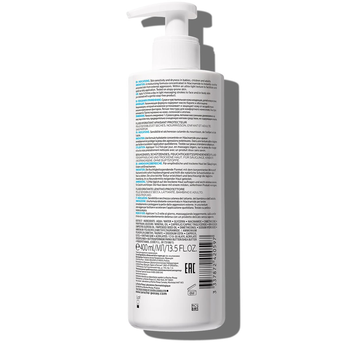 La Roche Posay ProductPage Eczema Lipikar Fluide 400ml 3337872420597 B